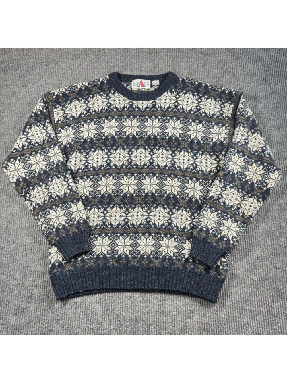 Vintage Grade A Jeans Sweater Mens 2XLT Fair Isle Nordic Wool Blend Pullover